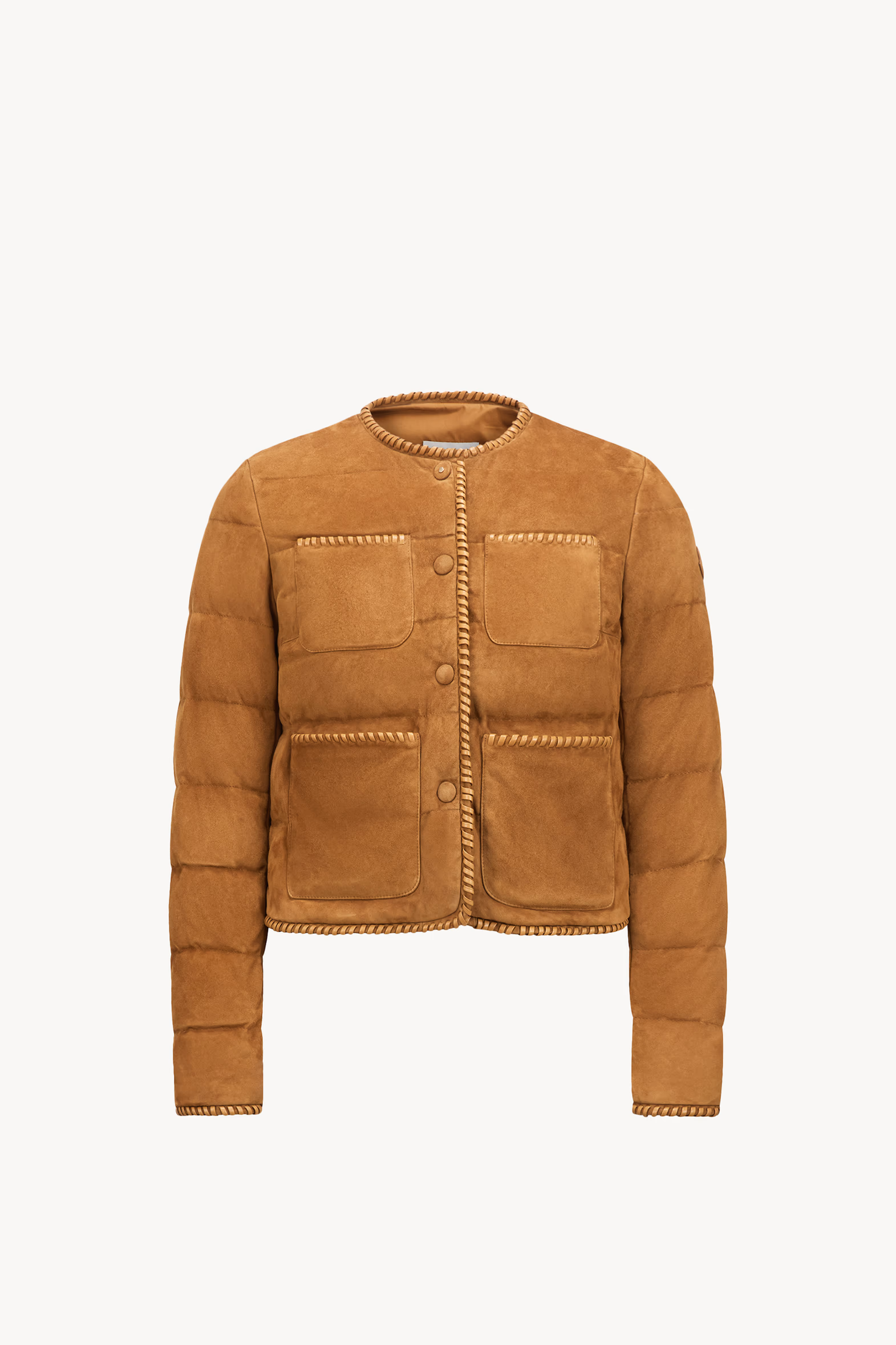 Plumífero corto de ante Lassay Mujer Marrón claro Moncler 2